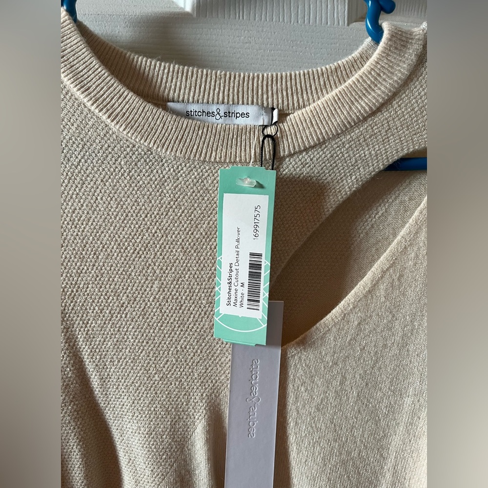 Stitches and Stripes sweater. Cut-out top!  Never worn!